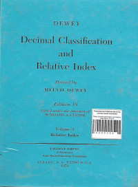Dewey Decimal Classification And Relative Index Edition 19 Vol.3