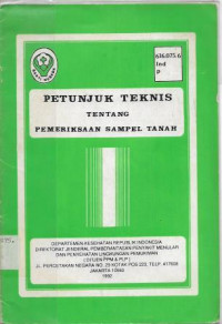 Petunjuk Teknis Tentang Pemeriksaan Sampel Tanah