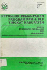 Petunjuk Pemantauan Program PPM dan PLP Tingkat Kabupaten
